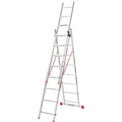Драбина алюмінієва 3-х секційна Квітка PRO (3х8 сходинок) (110-9308) - PRORAB