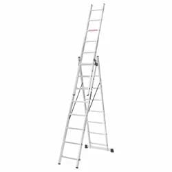 Драбина алюмінієва 3-х секційна LADDER STANDART (3х8 сходинок) (190-9308) - PRORAB