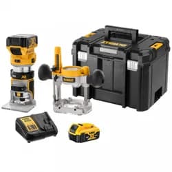 Акумуляторний кромковий фрезер DeWALT DCW604P2 (2х18 В, 5 А*год) - PRORAB