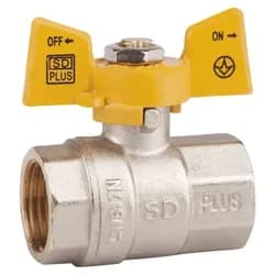 Кран шаровой SD Plus 1" ВР для газа (бабочка) SD602NG25PN40 - PRORAB