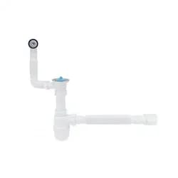 Сифон для раковины Lidz (WHI) 60 08 E004 00 с круглым переливом (выход 50 мм) - PRORAB