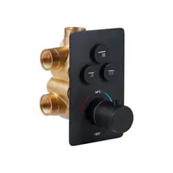 Смеситель термостатический скрытого монтажа для душа Qtap Votice 6443T105NKB на три потребителя - PRORAB