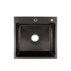 Кухонная мойка Lidz H5050B 3.0/0.8 мм Brush Black (LDH5050BPVD3008) - PRORAB