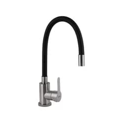 Смеситель для кухни Brinex Pure 015F3 с гибким изливом   Nickel/Black BRIPUR015F3NKB - PRORAB