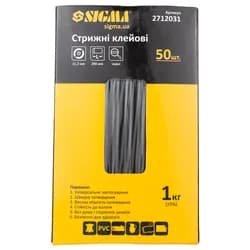 Стрижні клейові Ø11.2×200мм 1кг (чорні) SIGMA (2712031) - PRORAB