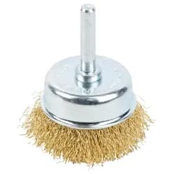 Щетка проволочная чашеобразная Ø50мм хвостовик Ø6мм (латунированная) GRAD (9034055) - PRORAB