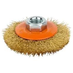 Щетка проволочная конусообразная Ø75мм М14×2 мм (латунированная) GRAD (9035075) - PRORAB