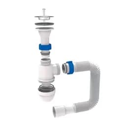 Siphon Tau Washbasin Высвобождение нержавеющей стали нержавеющей стали 1 1 \ 2 40 \ 50 мм 9841752 - PRORAB