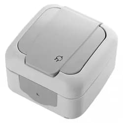 Розетка VIKO Palmiye 2-я с заземлением IP54 наружная серая - PRORAB