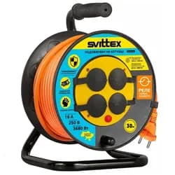 Удлинитель на катушке SVITTEX 2*1,5 30м с термозащитой оранжевый. SV-005-0 - PRORAB