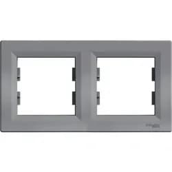 Рамка SCHNEIDER Asfora 2-я горизонтальная сталь - PRORAB